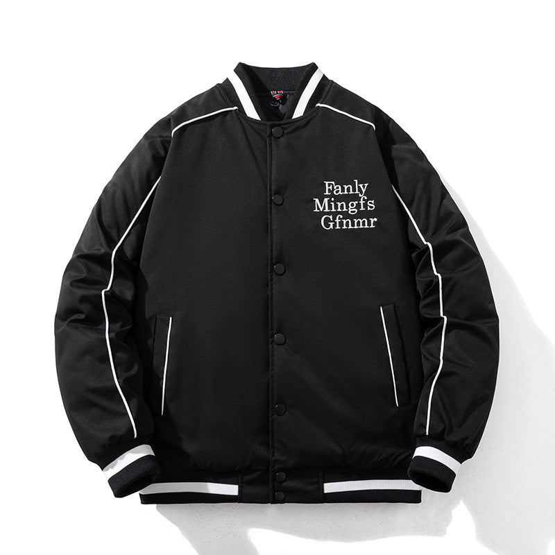 Mens Vintage Jackets Baseball Suit Embroidered Jacket Hooded Flight Suit Cotton Suit