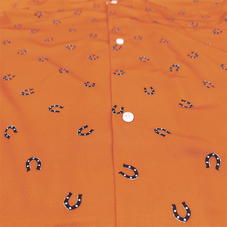 GUILTYPARTIES TIGER Shirts U-Magnet Full Print Casual Hawaiian Lapel Short Sleeve Shirt