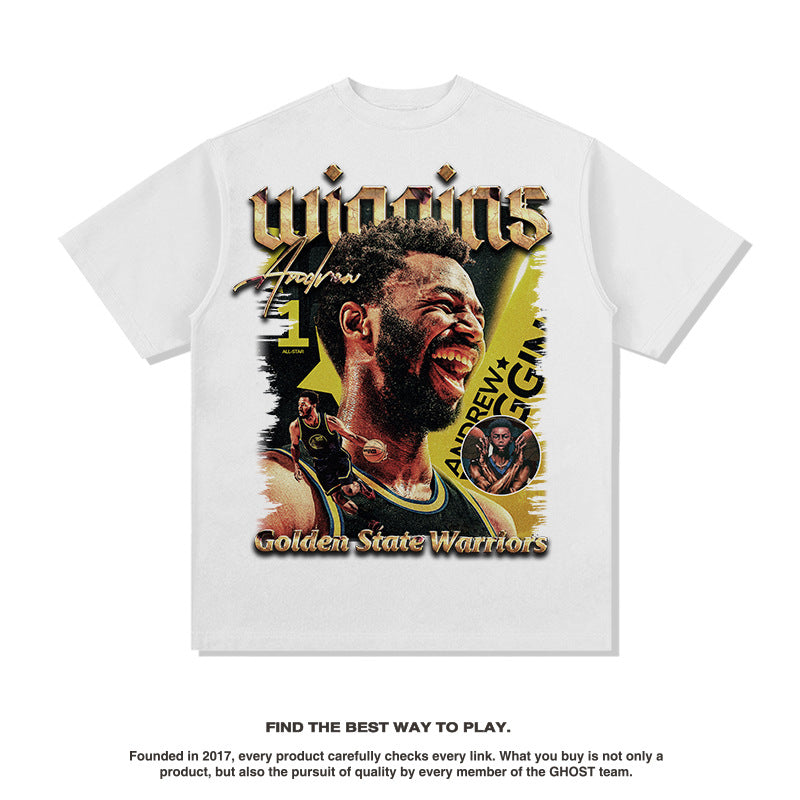 Nba T Shirt Basketball Star Printed Short Sleeve T-shirt Washed High-quality pure cotton comfortable and trendy clothing