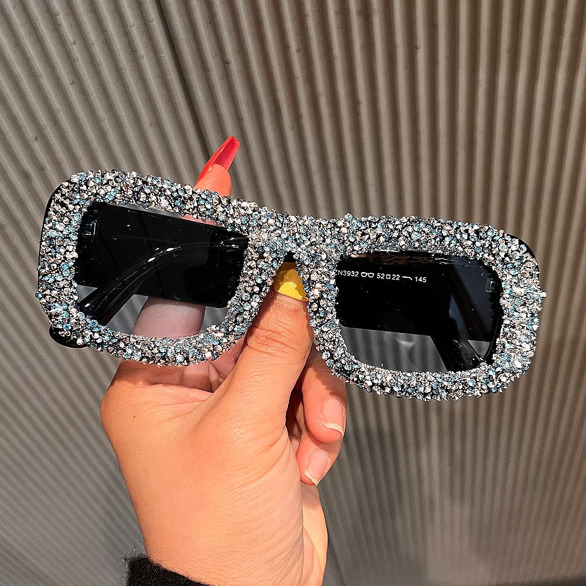 Trendy punk glasses diamond square
