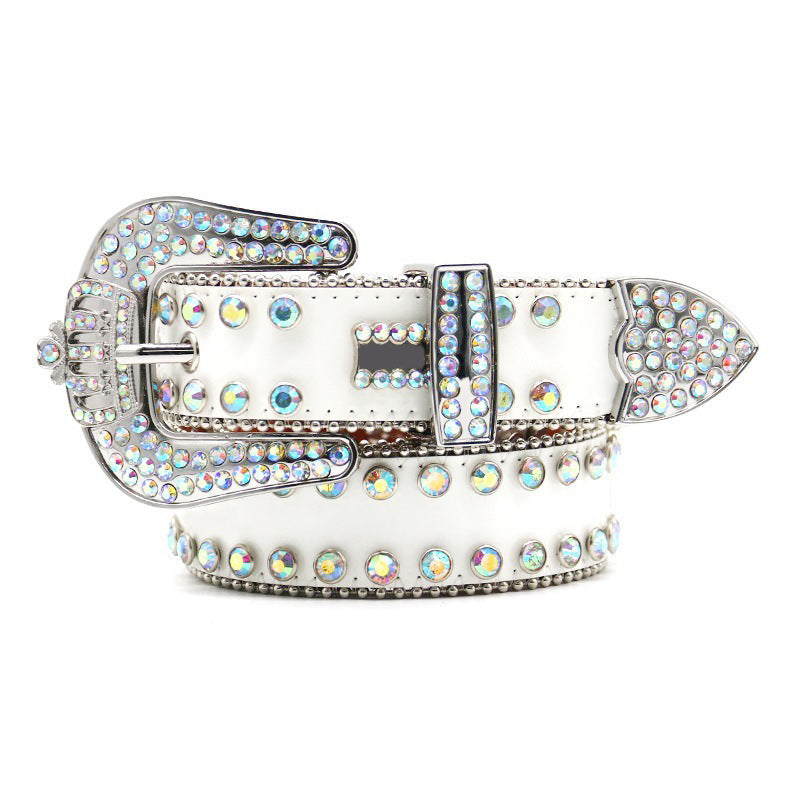 Hip-hop punk rhinestone belt rhinestone crown