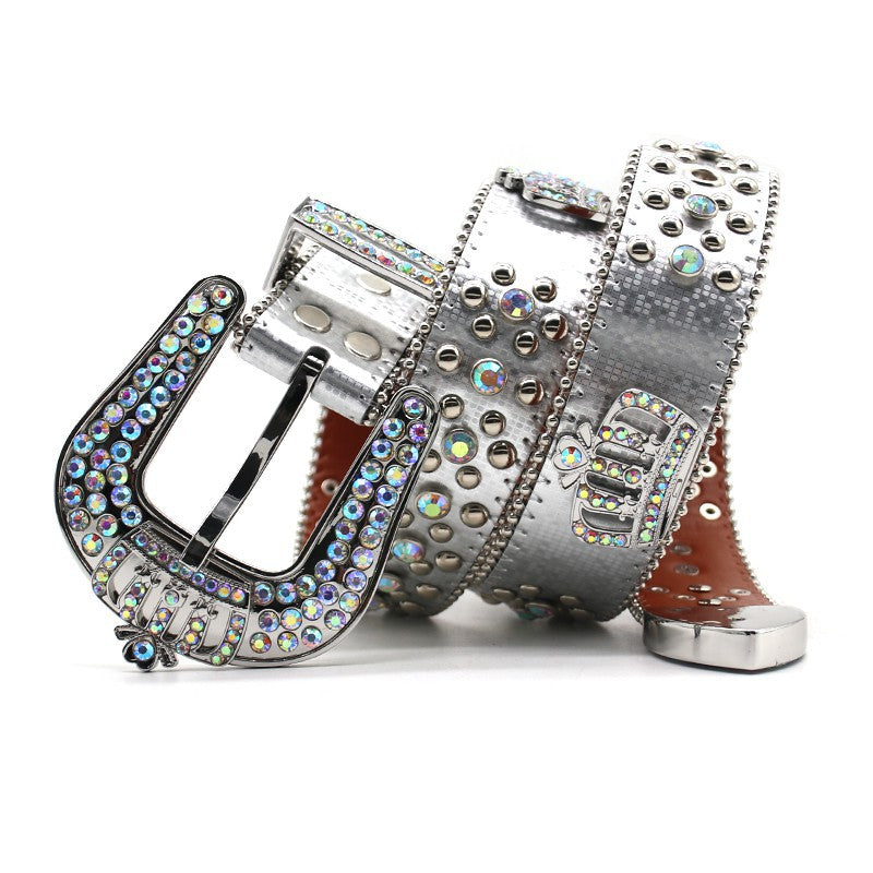 Hip-hop punk rhinestone belt rhinestone crown