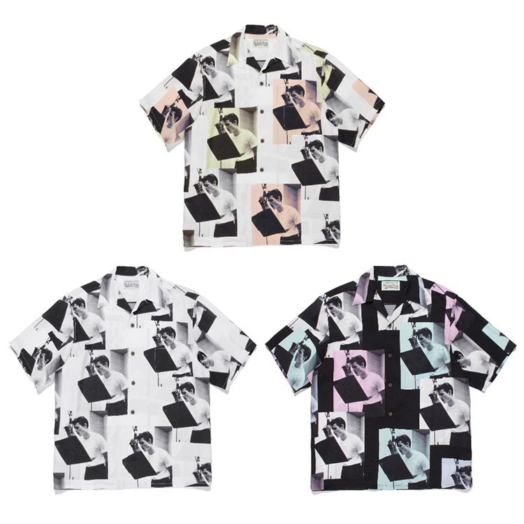 GUILTYPARTIES TIGER Shirts CHET BAKER CHAT BAKER Hawaiian Casual Short Sleeve Shirt Men