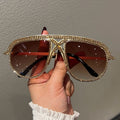 Trendy punk glasses diamond retro