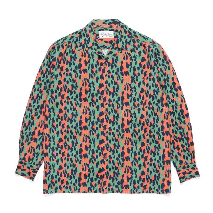 GUILTYPARTIES TIGER Long sleeved shirt 22AW Japanese LEOPARD Cuban collar casual leopard print long sleeved shirt men