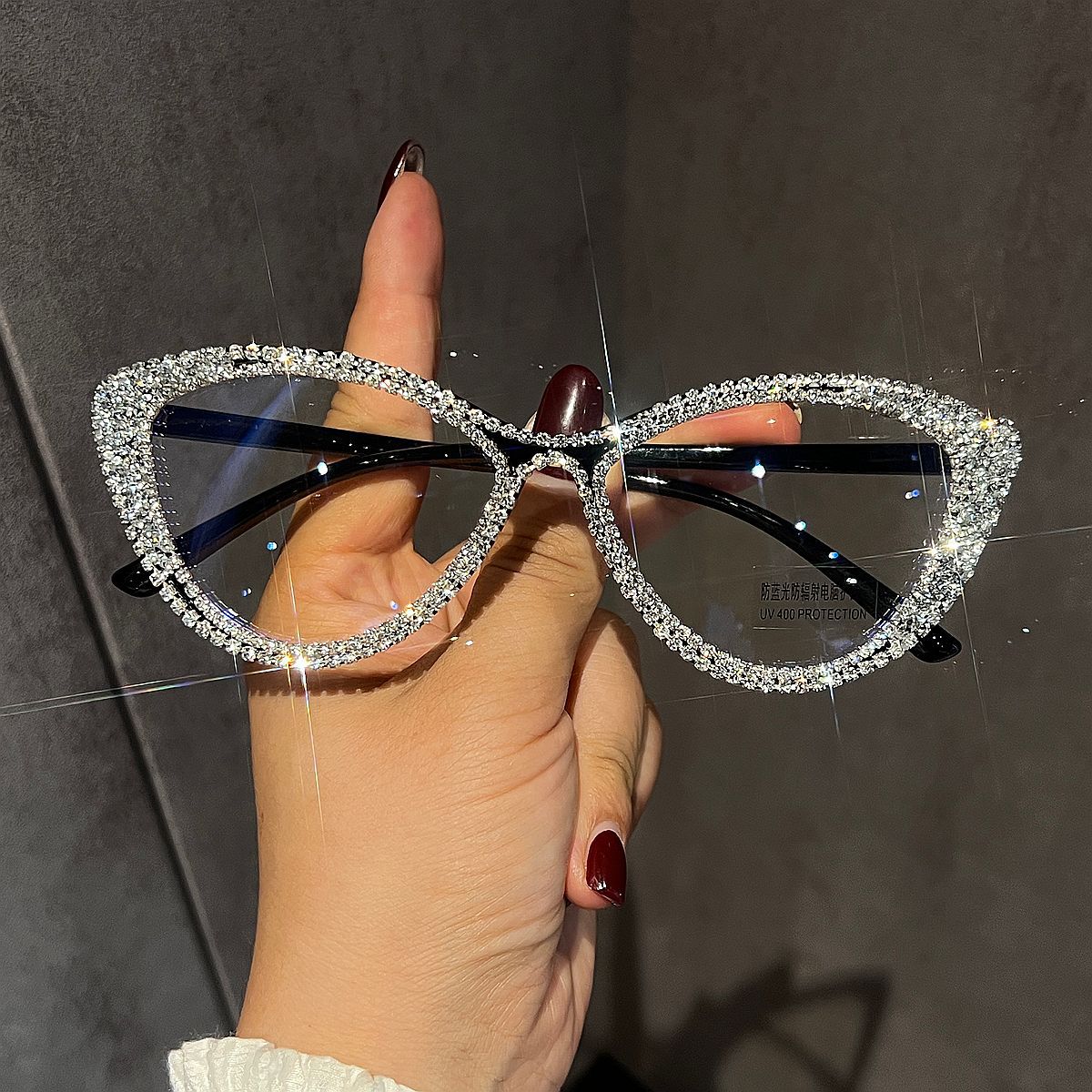 Trendy punk glasses anti-blue light