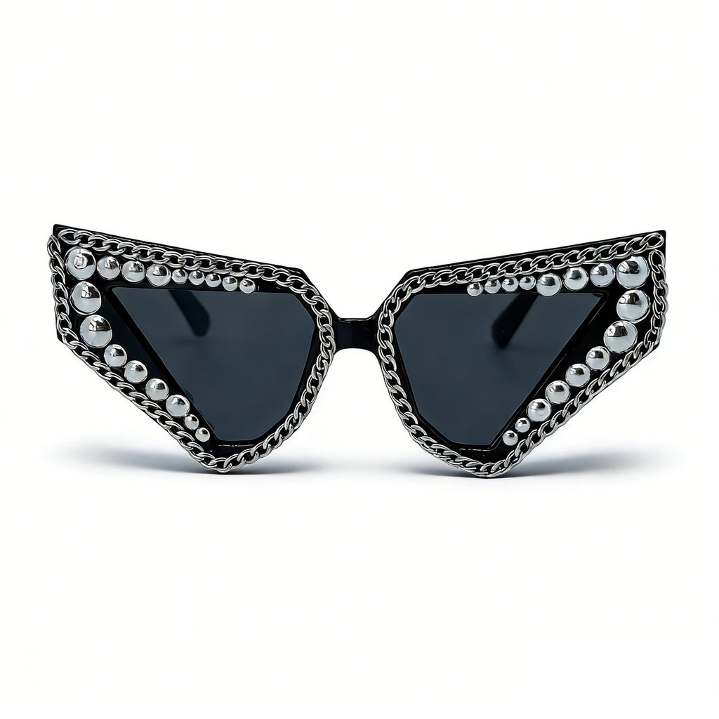 Trendy punk glasses triangular cat eyes