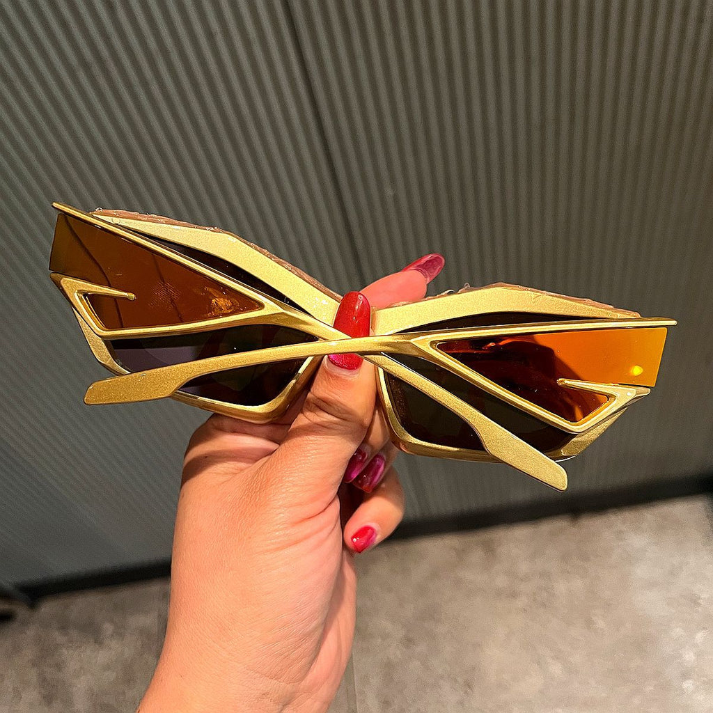 Trendy punk glasses y2k epoxy shark teeth special shape