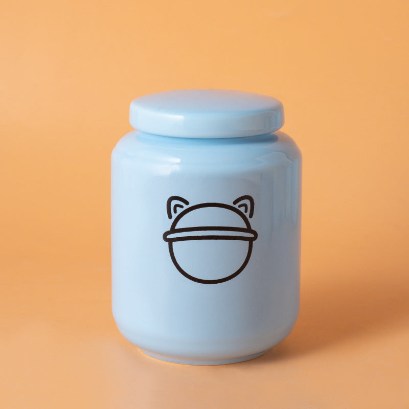 Pet Urn Dog Cat Ceramic Pet Memorial Jar Sealed with Lid Bone Jar Funeral Supplies