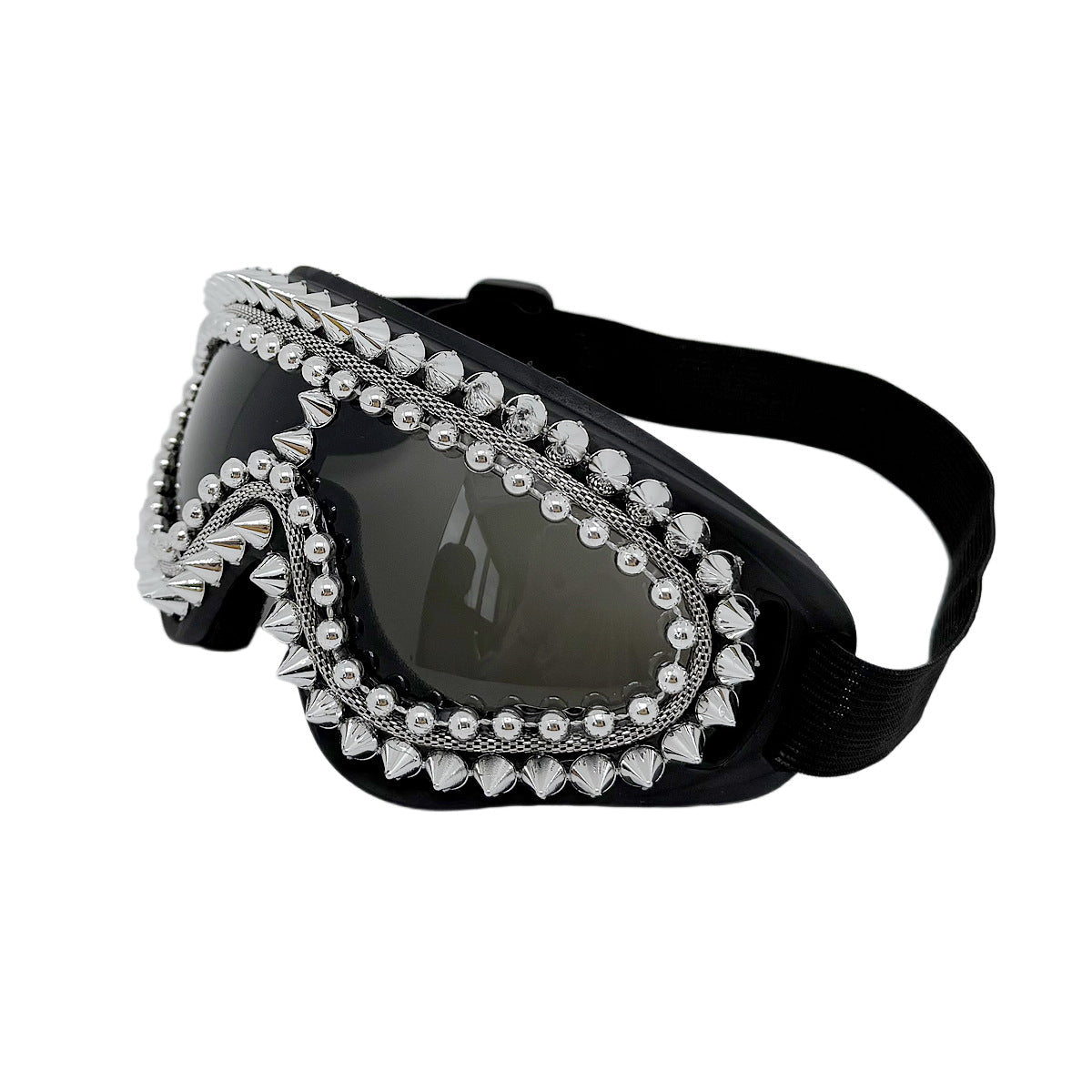 Trendy punk glasses gothic style studded spikes