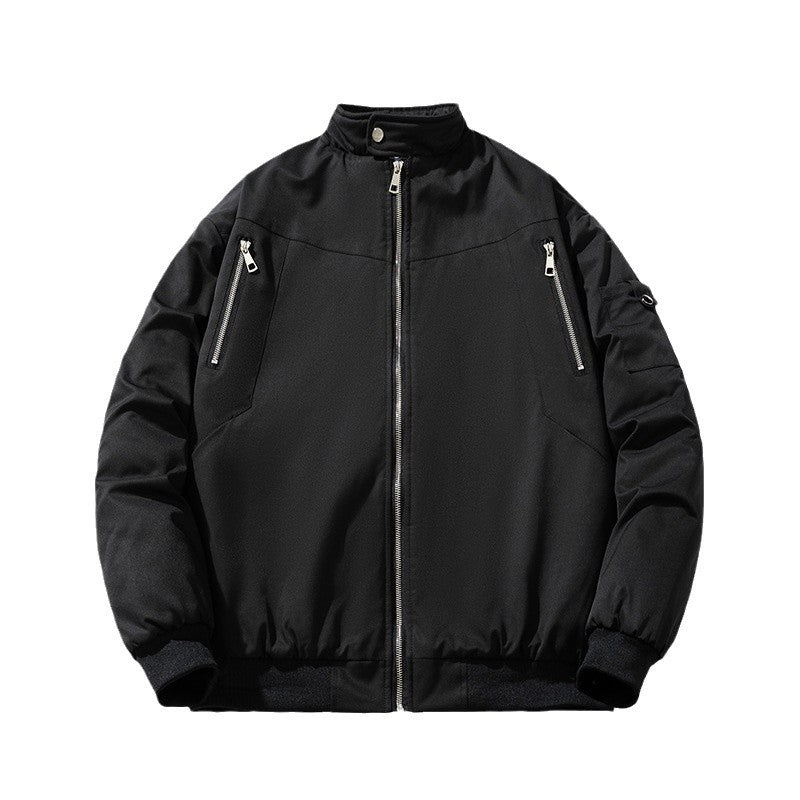 Men Vintage Jackets Autumn and Winter Padded Cotton Thickened Semi-turtleneck Jacket Cotton Jacket