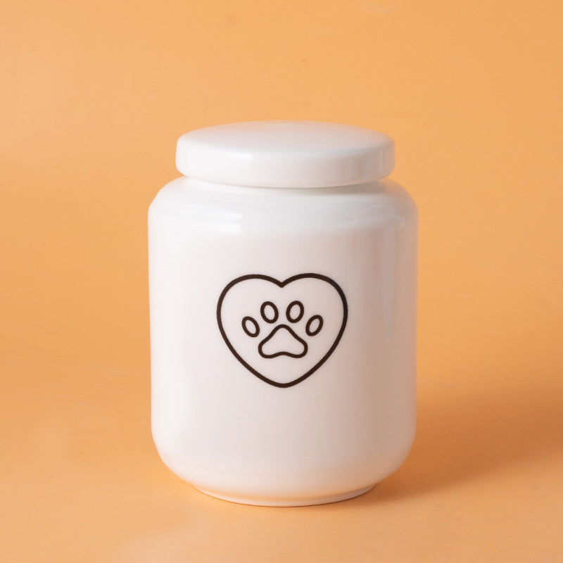 Pet Urn Dog Cat Ceramic Pet Memorial Jar Sealed with Lid Bone Jar Funeral Supplies