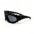 Trendy punk glasses asymmetrical dark cat eyes