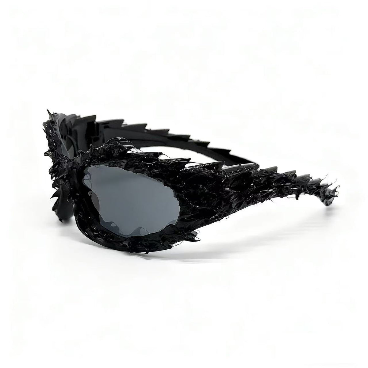 Trendy punk glasses asymmetrical dark cat eyes