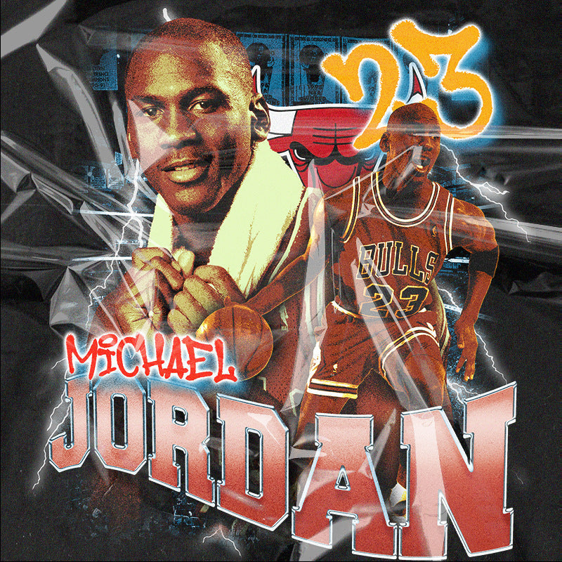 Nba T Shirt Jordan Basketball Nba Character Printed Short Sleeve T-shirt Loose Men and Women High-quality pure cotton comfortable and trendy clothing