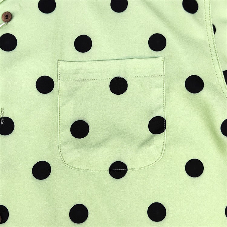 GUILTYPARTIES TIGER Shirts 24ss polka dot glass ball rayon Hawaiian casual short-sleeved shirt