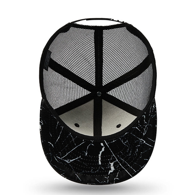 Trendy flat brimmed snapback hatsmesh summer breathable sun shade