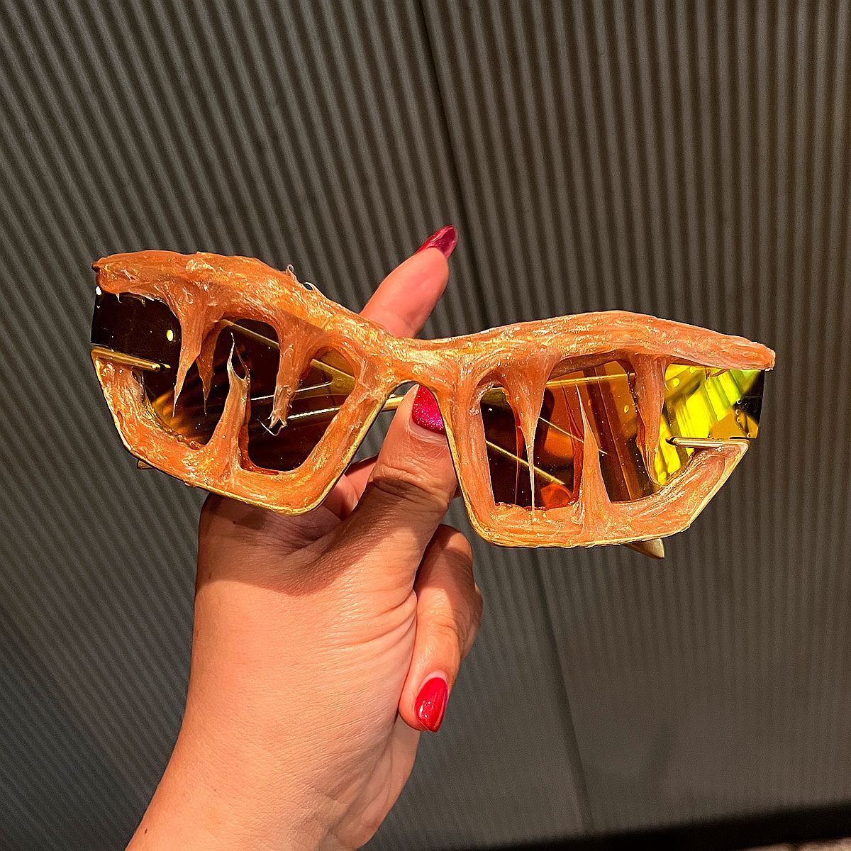 Trendy punk glasses y2k epoxy shark teeth special shape