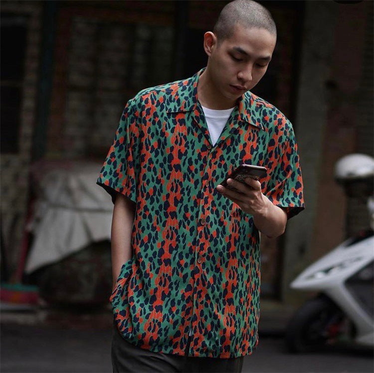 GUILTYPARTIES TIGER Shirts Thin leopard print short-sleeved Takuya Kimura Same shirt for men and women