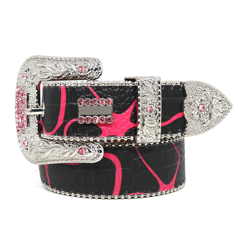 Hip-hop punk rhinestone belt punk style