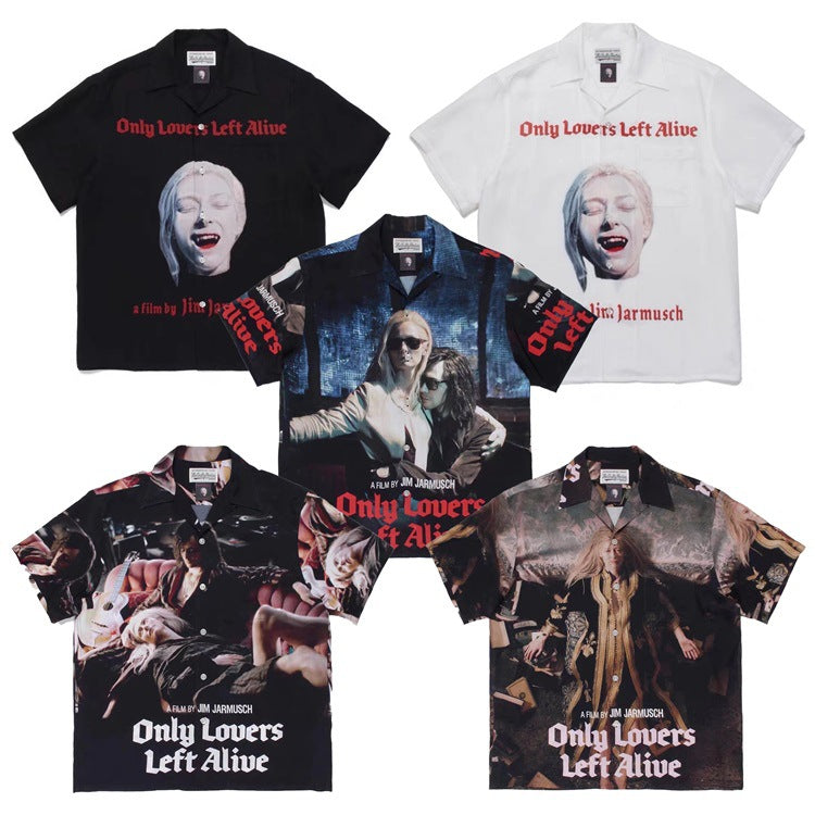 GUILTYPARTIES TIGER Shirts Only Love Forever Movie Joint Character Printed Hawaiian Short Sleeve Shirt Men
