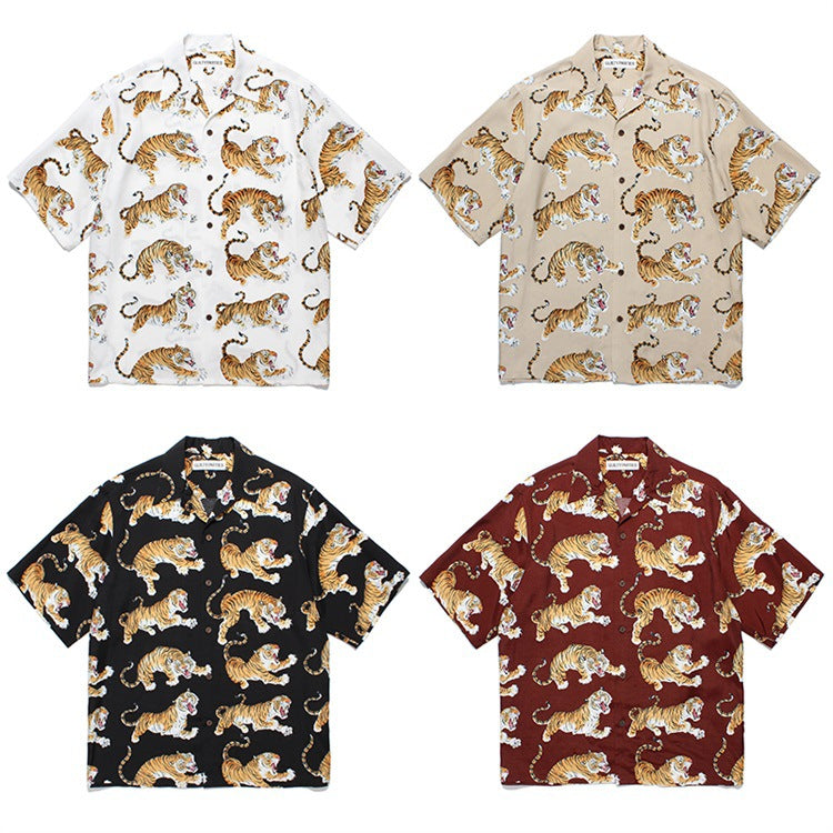GUILTYPARTIES TIGER Shirts 24ss Tiger TIM LEHI, Hawaiian Short Sleeve Shirt