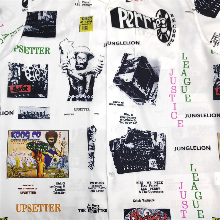 GUILTYPARTIES TIGER Shirts Reggae Element LEE PERRY Co-branded, Hawaiian Short Sleeve Shirt Men