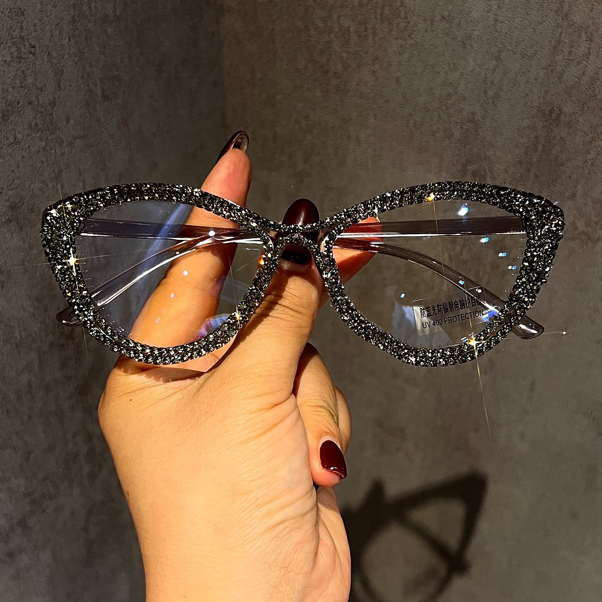 Trendy punk glasses anti-blue light