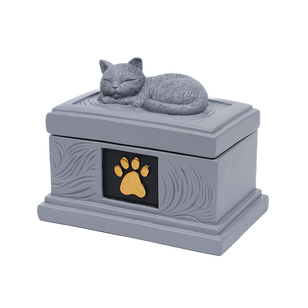 Pet Urn resin craft pet cat urn creative commemorative resting box cat dog funeral supplies cremation commemorative box