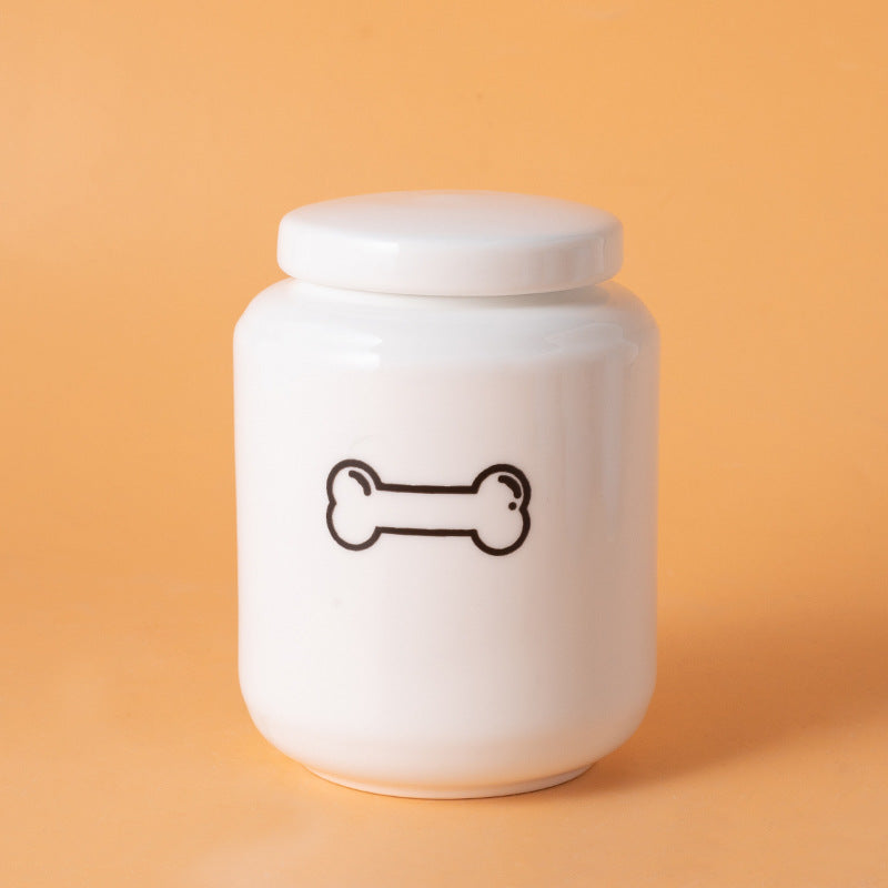 Pet Urn Dog Cat Ceramic Pet Memorial Jar Sealed with Lid Bone Jar Funeral Supplies