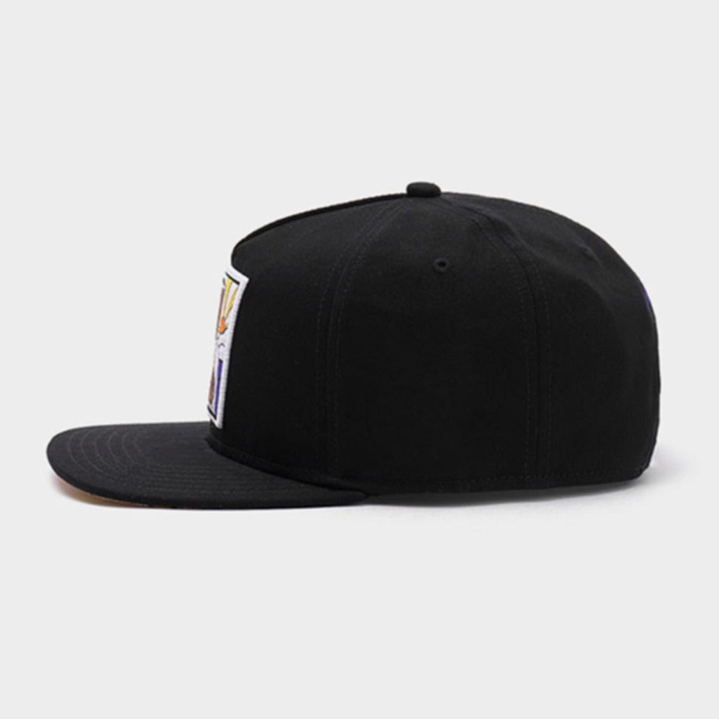 Trendy flat brimmed snapback hatship hop character avatar