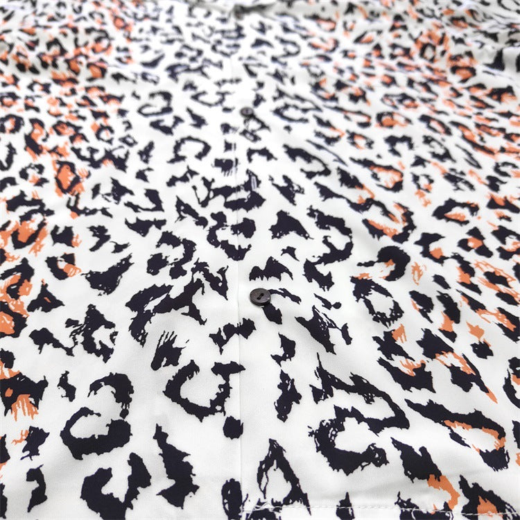 GUILTYPARTIES TIGER Shirts Leopard Rayon Hawaiian Short Sleeve Shirt Beach Vacation Shirt