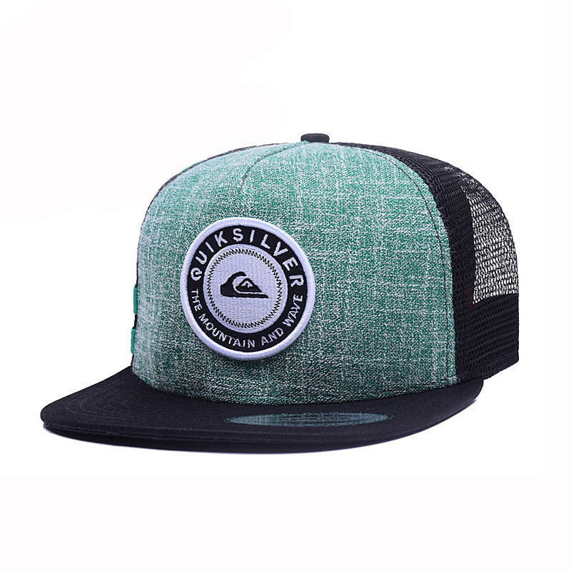 Trendy flat brimmed snapback hatsmen's and women's adjustable mesh hat