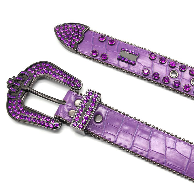 Hip-hop punk rhinestone belt punk style crown accessories