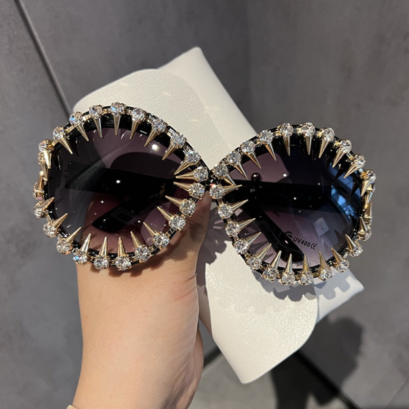 Trendy punk glasses sunshade special-shaped uv protection