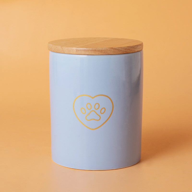Pet Urn Blue Pet Urn Ceramic Urn Cat Dog Hair Collection Memories Memorial Storage Cross-border Wholesale