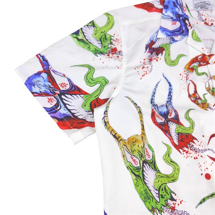 GUILTYPARTIES TIGER Shirts Anniversary Limited Ghost Graffiti Devil Angel Hawaiian Short Sleeve Shirt Men