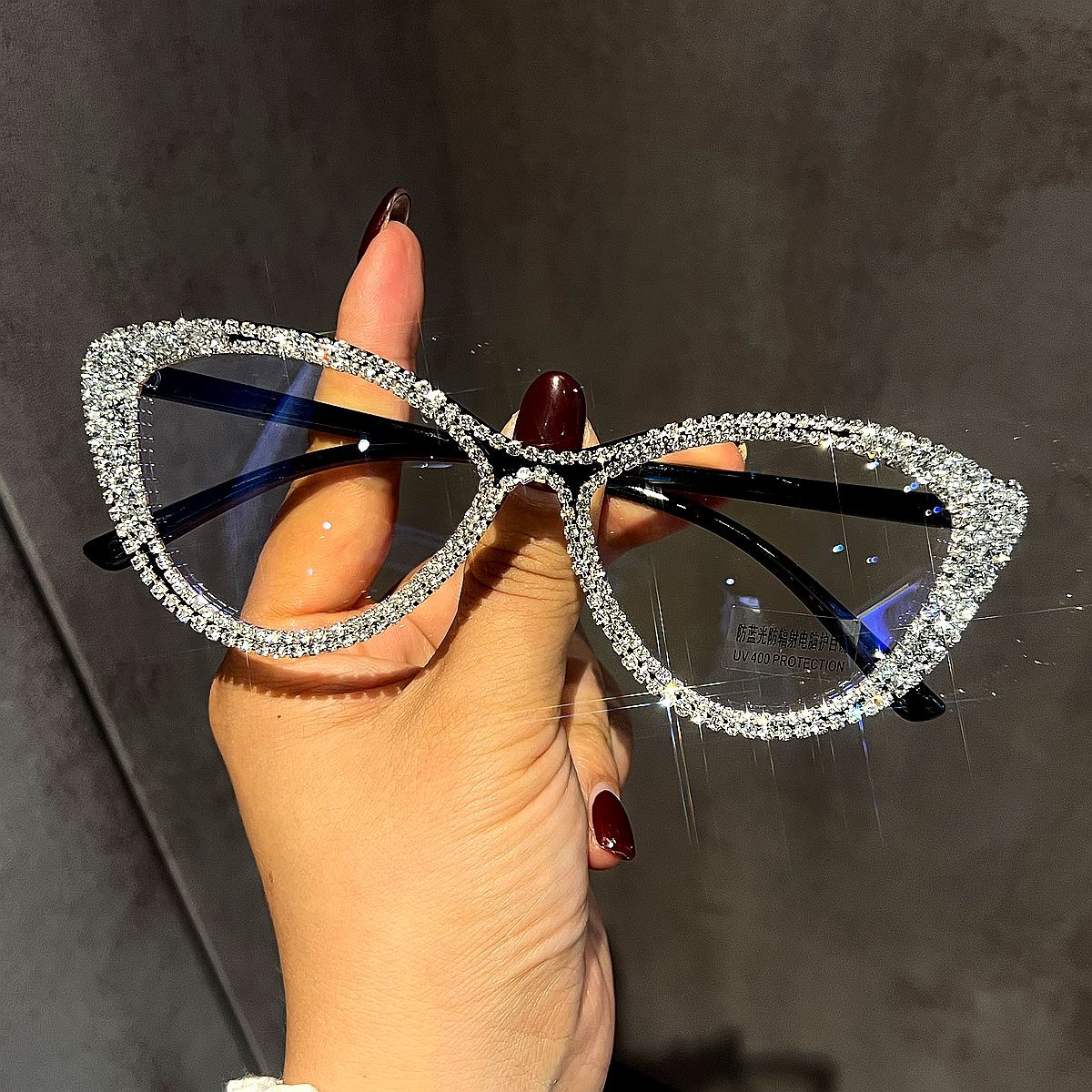 Trendy punk glasses anti-blue light