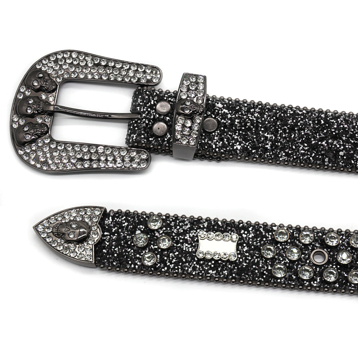 Hip-hop punk rhinestone belt skull punk style