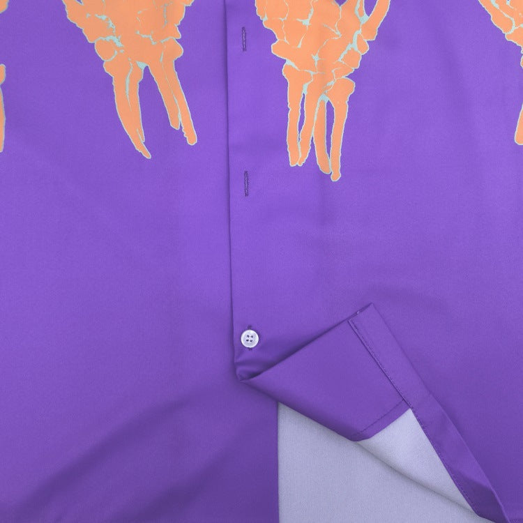 GUILTYPARTIES TIGER Shirts 21ss Limited Ghost Hand, Ghost Claw Print, Hawaiian Short Sleeve Shirt Men