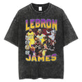 Nba T Shirt James James Basketball Printed Short-Sleeved T-shirt Loose Washed-out Distressed High-quality pure cotton comfortable and trendy clothing
