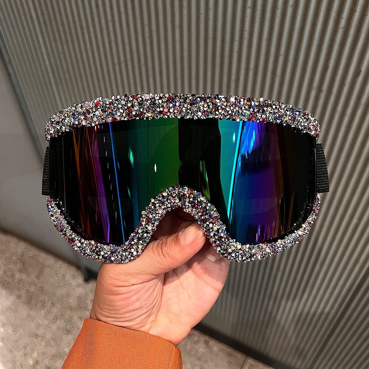 Trendy punk glasses sand and dustproof