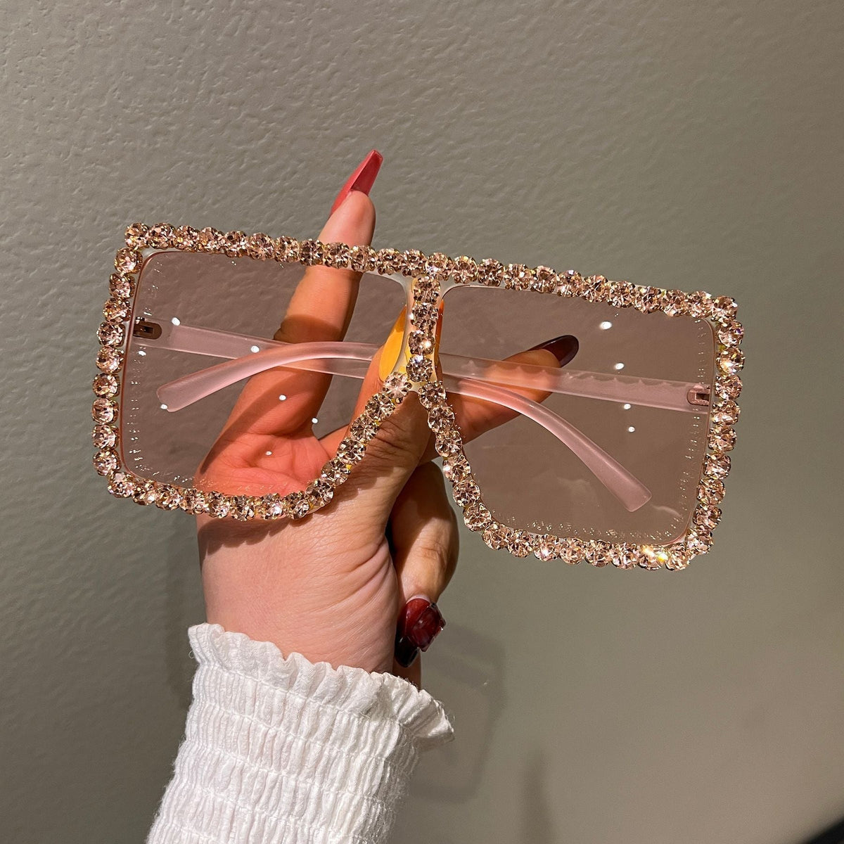 Trendy punk glasses with diamonds