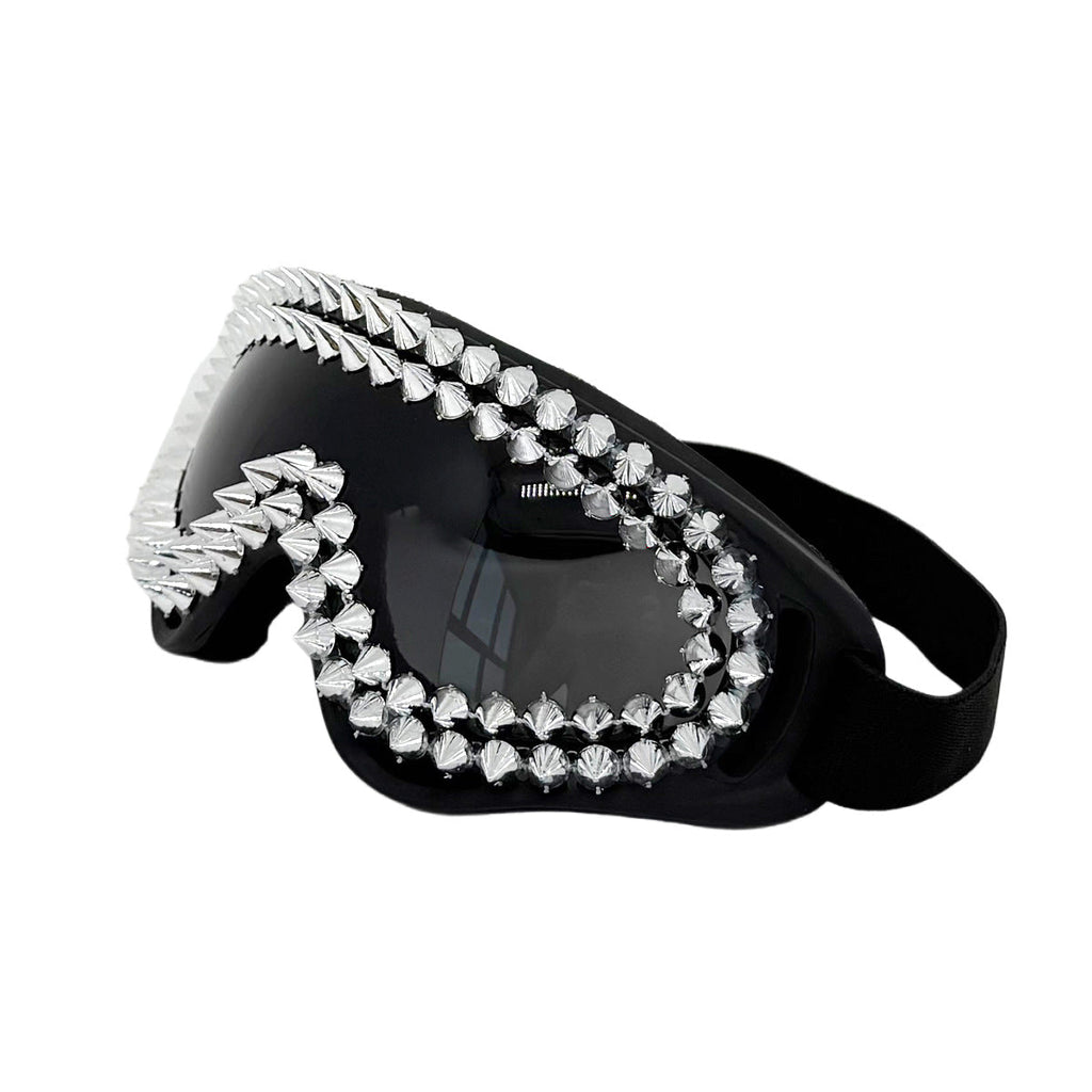 Trendy punk glasses gothic style studded spikes