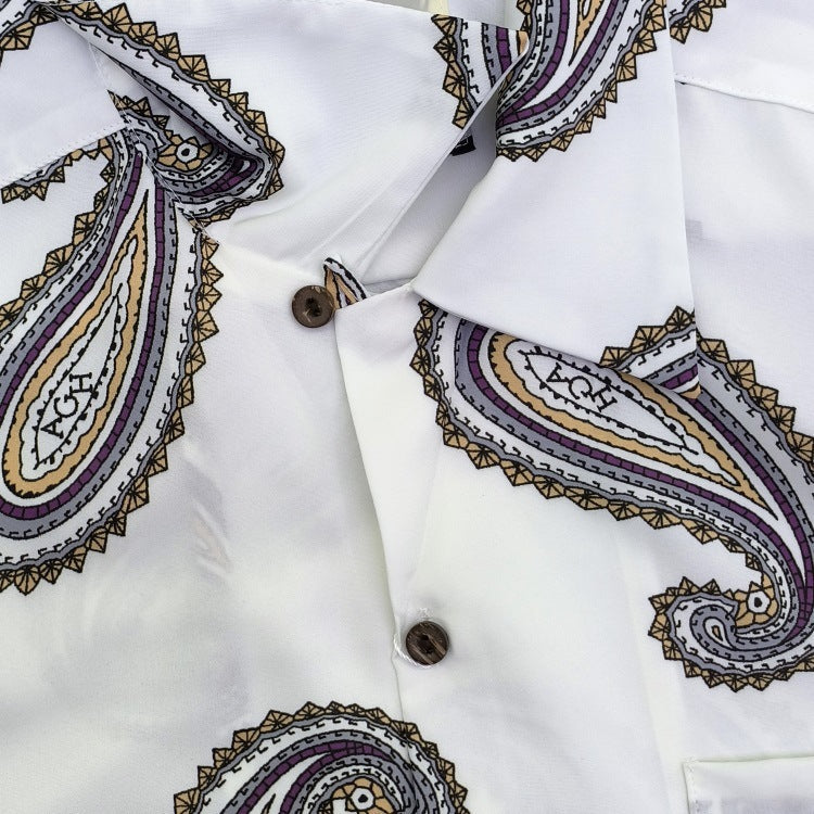GUILTYPARTIES TIGER Shirts/Cashew flower, heaven Beijing rap Hawaiian short-sleeved shirt