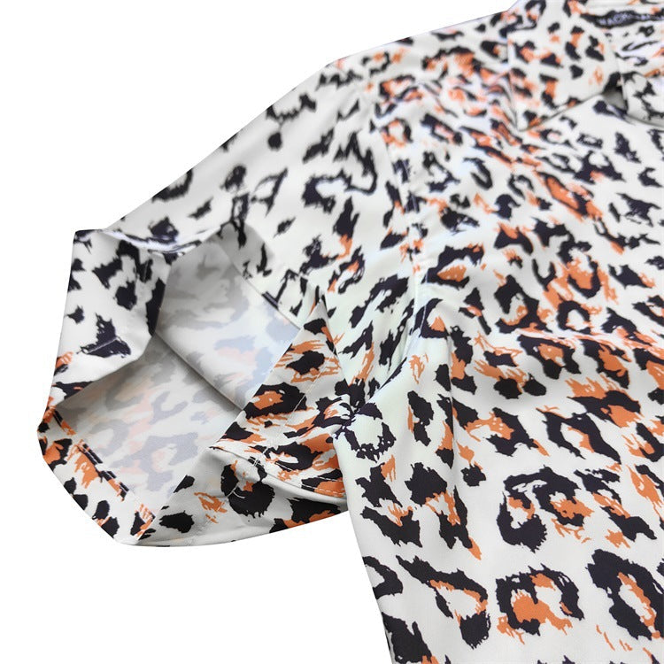 GUILTYPARTIES TIGER Shirts Leopard Rayon Hawaiian Short Sleeve Shirt Beach Vacation Shirt