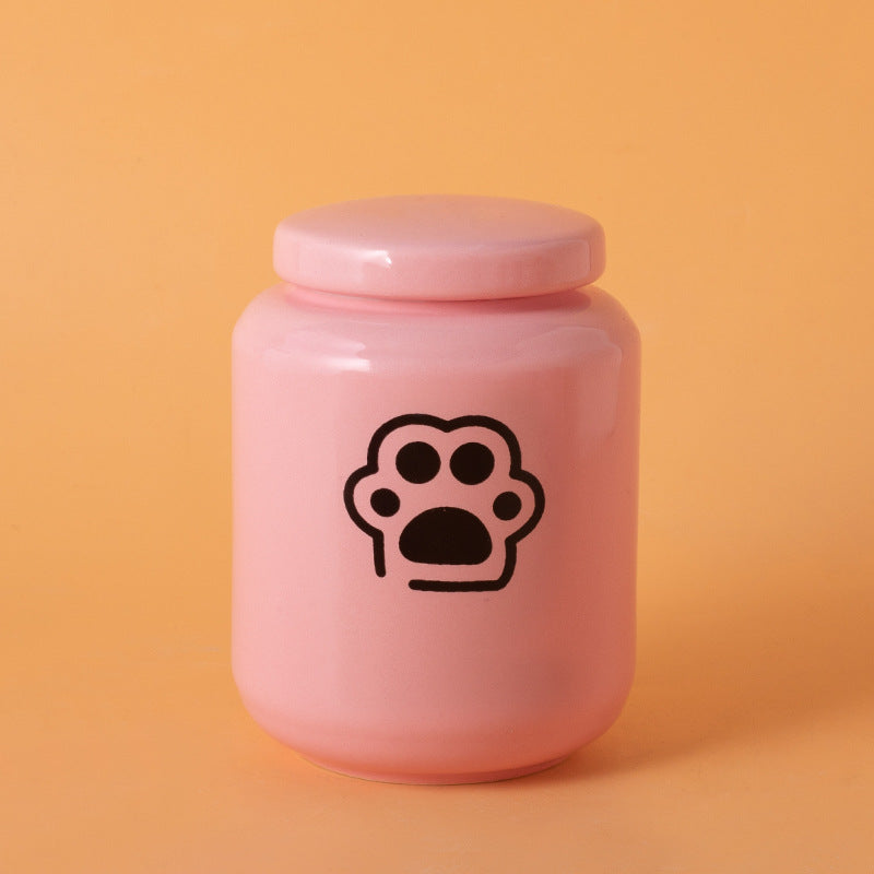 Pet Urn Dog Cat Ceramic Pet Memorial Jar Sealed with Lid Bone Jar Funeral Supplies