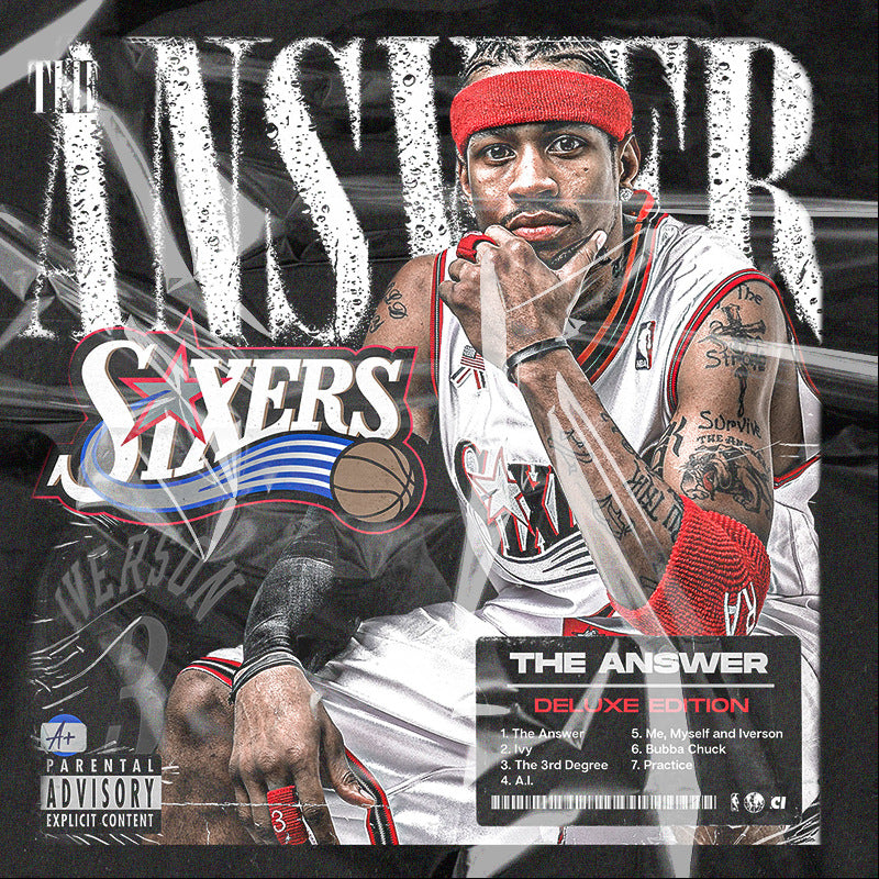 Nba T Shirt Allen Iverson Basketball Character Printed Short Sleeve T-shirt High-quality pure cotton comfortable and trendy clothing