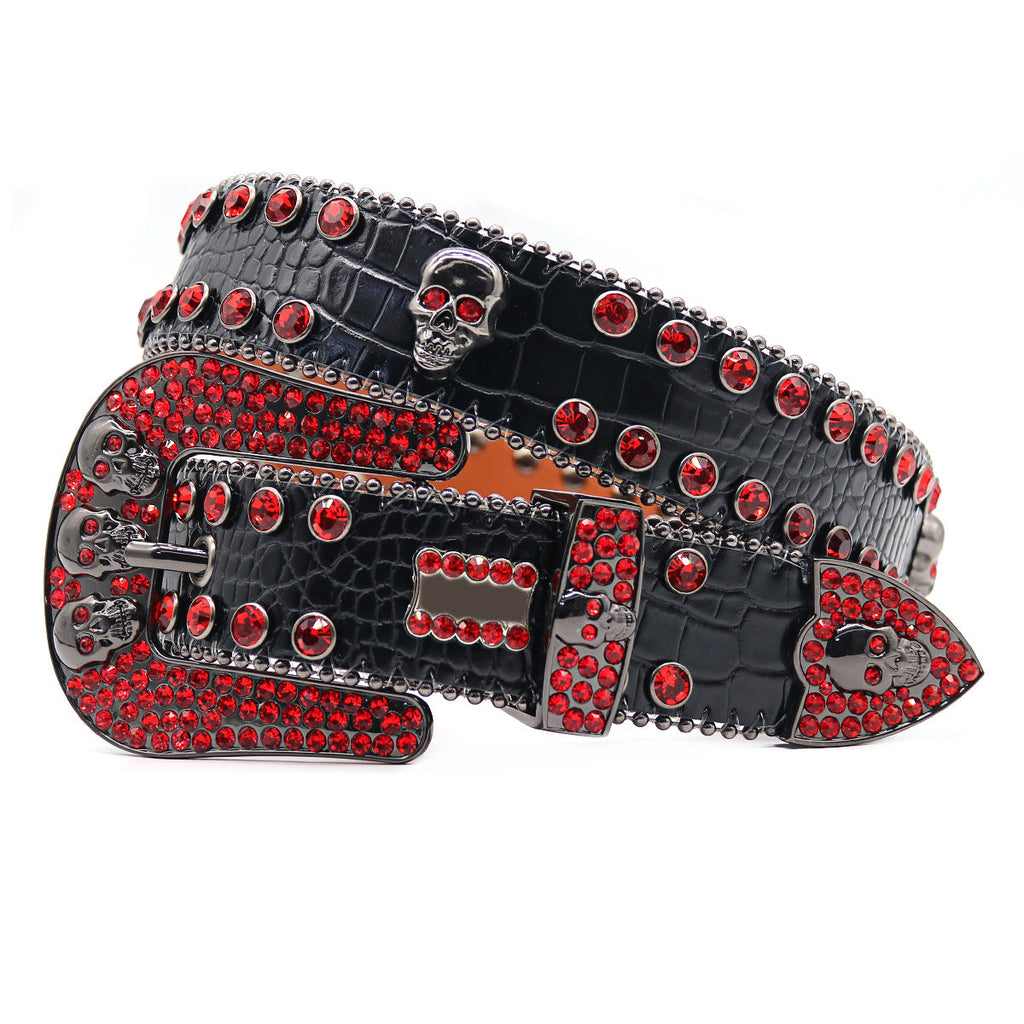 Hip-hop punk rhinestone belt punk style
