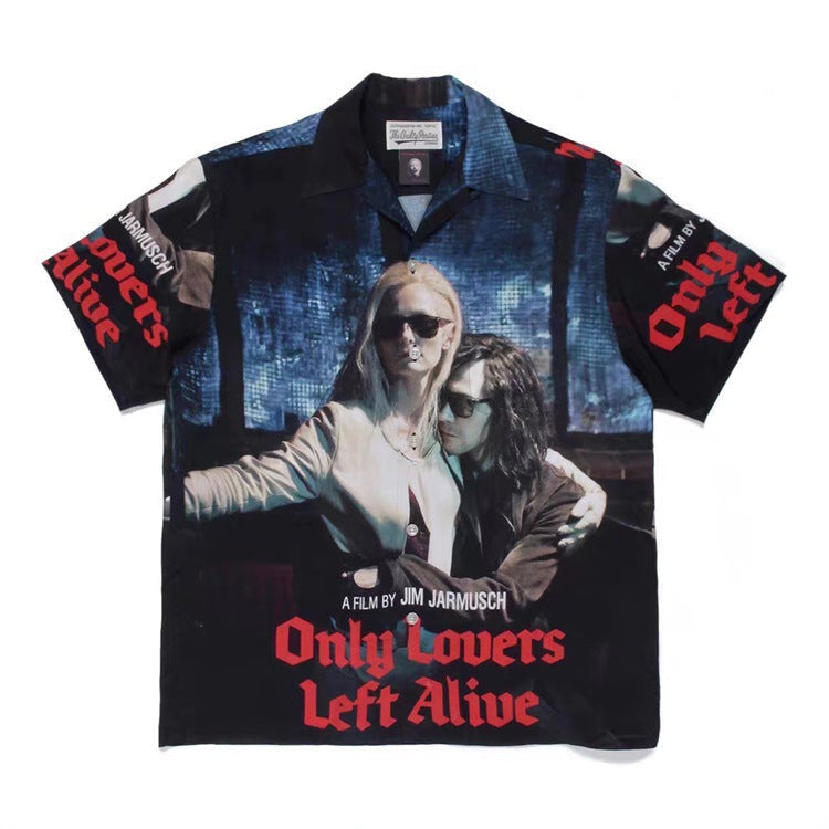 GUILTYPARTIES TIGER Shirts Only Love Forever Movie Joint Character Printed Hawaiian Short Sleeve Shirt Men